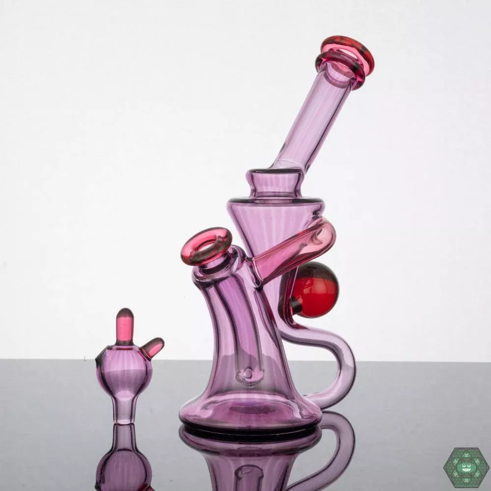 Kilo Glass - Limited Edition Gold Amethyst Recycler with 3-Hole Perc(#116)
