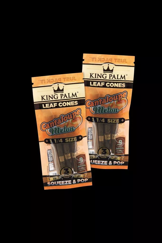 King Palm 1 1/4 Size Canteloupe Flavored Palm Leaf Cones – 2 Packs of 3