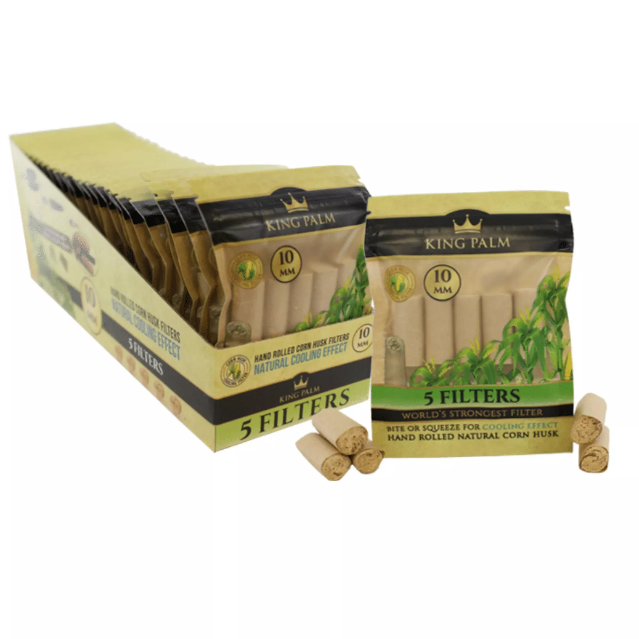 King Palm 10mm Corn Husk Filter Tips – 20ct Display box