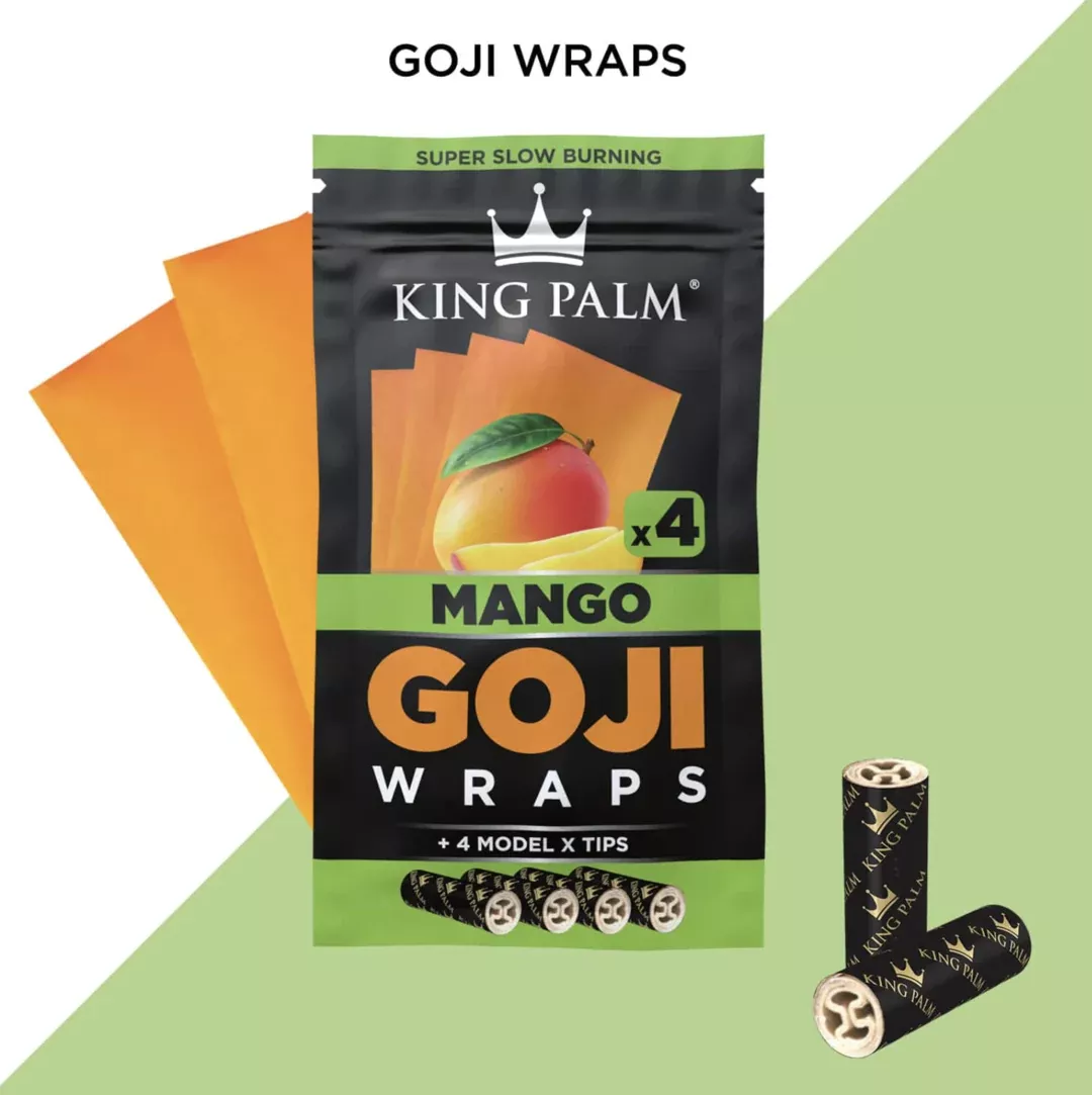 King Palm Goji Berry Wraps - 4-Pack with Filter Tips for a Smooth Smoke