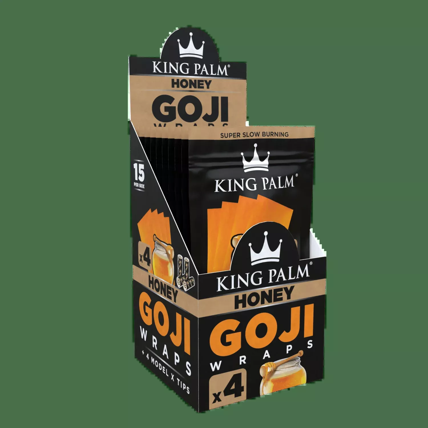King Palm Goji Blunt Wraps & Model X Tips – 15-Count Box