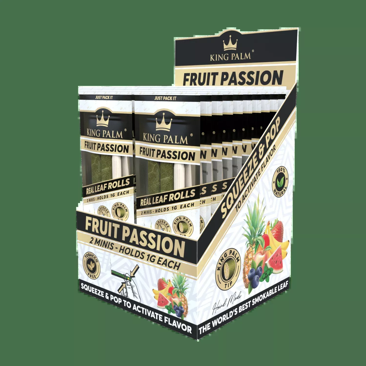 King Palm Mini Berry Terpene – Natural Cordia Leaf Wraps (20ct Display)