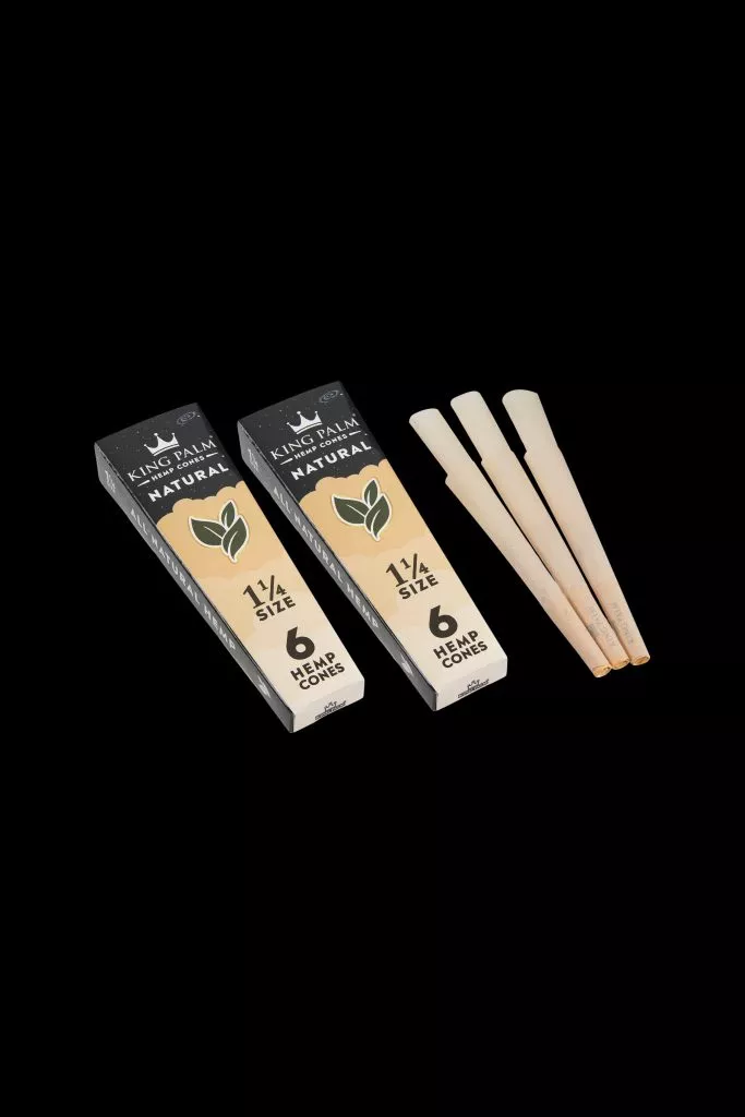 King Palm Natural 1 1/4 Size Pre Rolled Hemp Cones – 2 Packs of 6