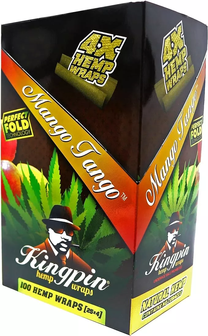 Kingpin 4X Flavored Hemp Wraps – 25-Count Box