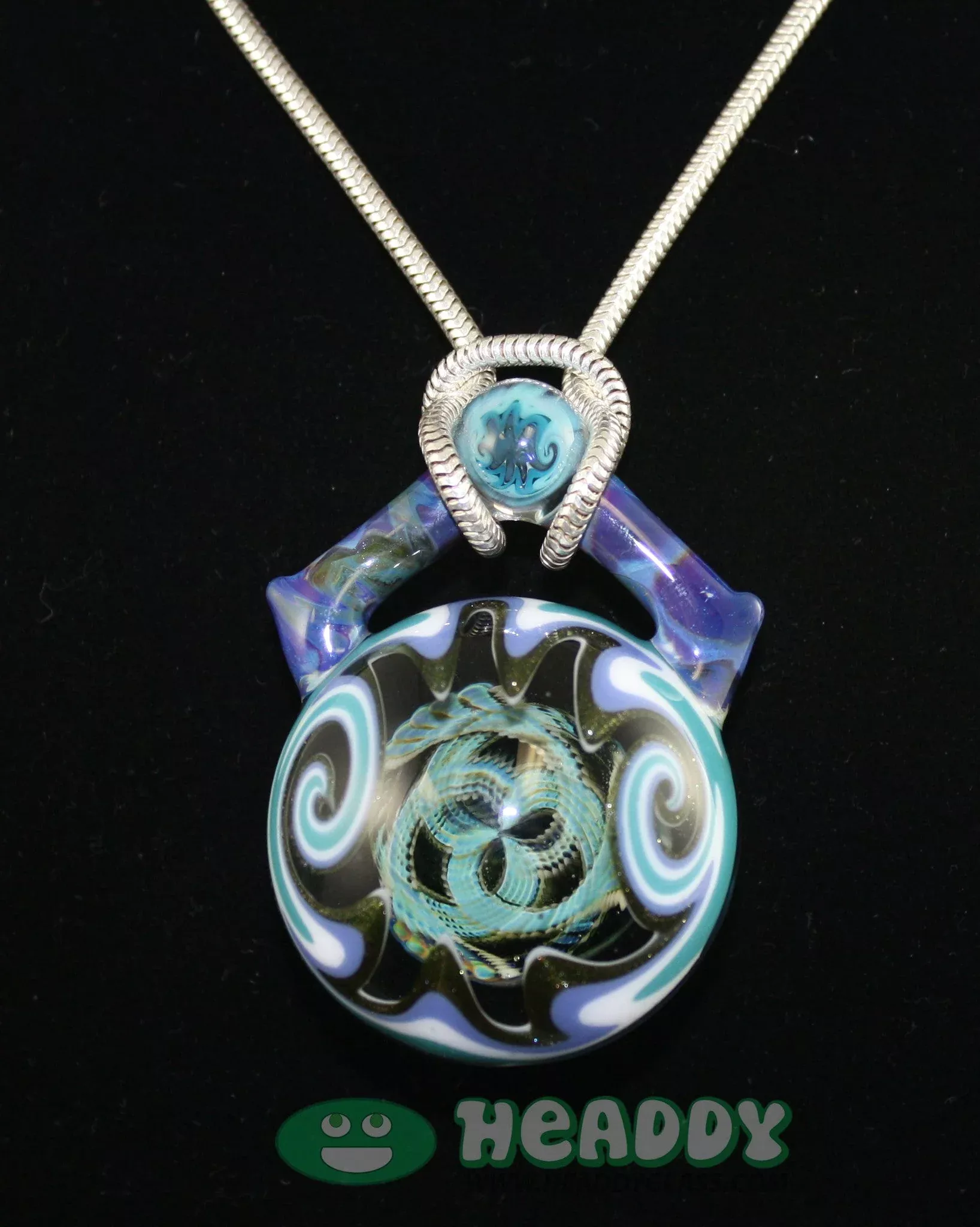 Koichi Yajima Pendant #1 - Handcrafted UV Glass Art Pendant with Signature