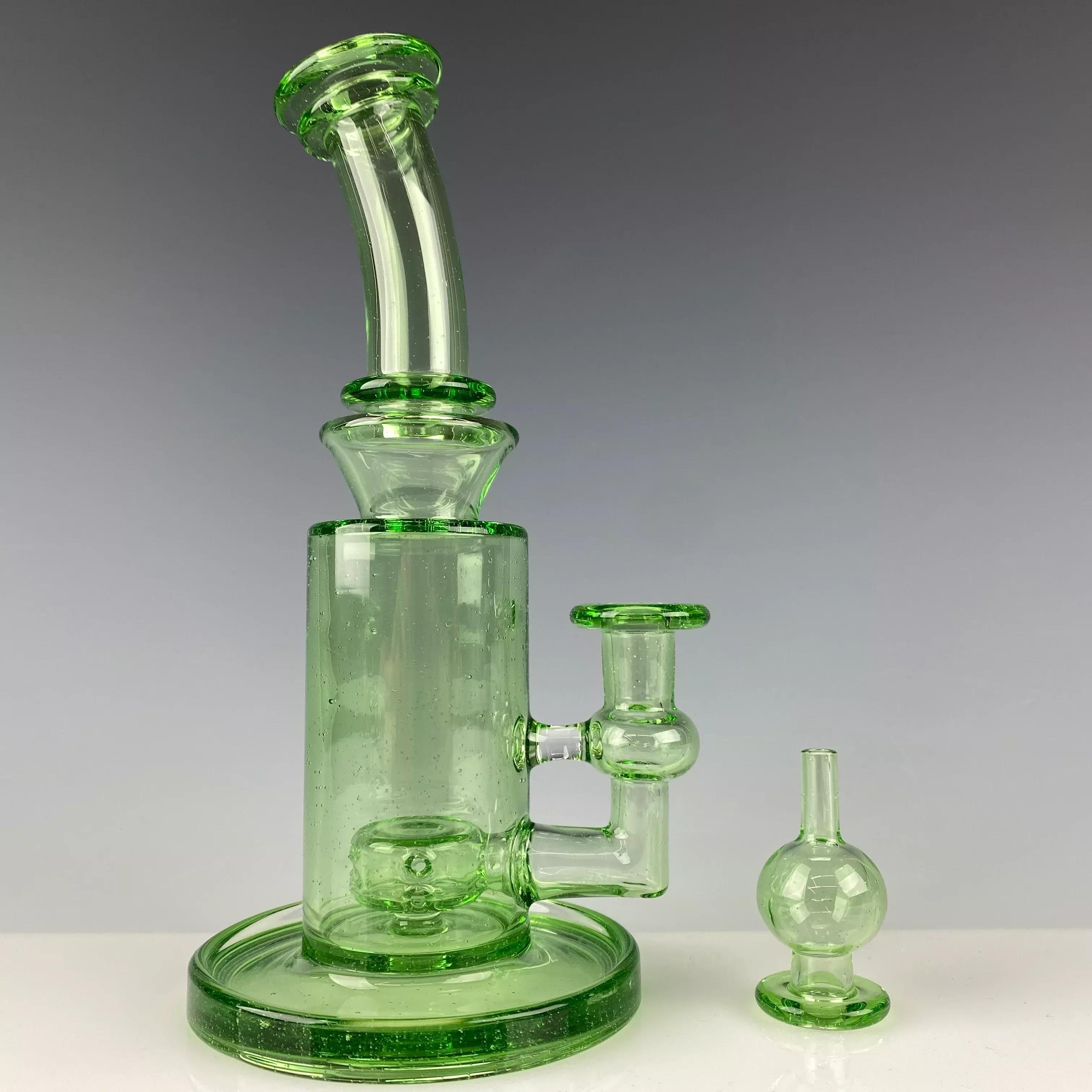 "Kryptonite" Mini Rig w/ Bubble Cap by Eric Law Glass