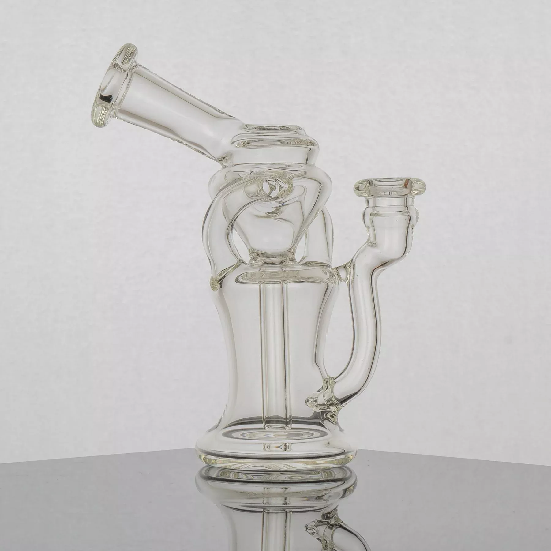 KSR Glass Clear Recycler Dab Rig – Premium Incycler Water Pipe for Smooth Hits