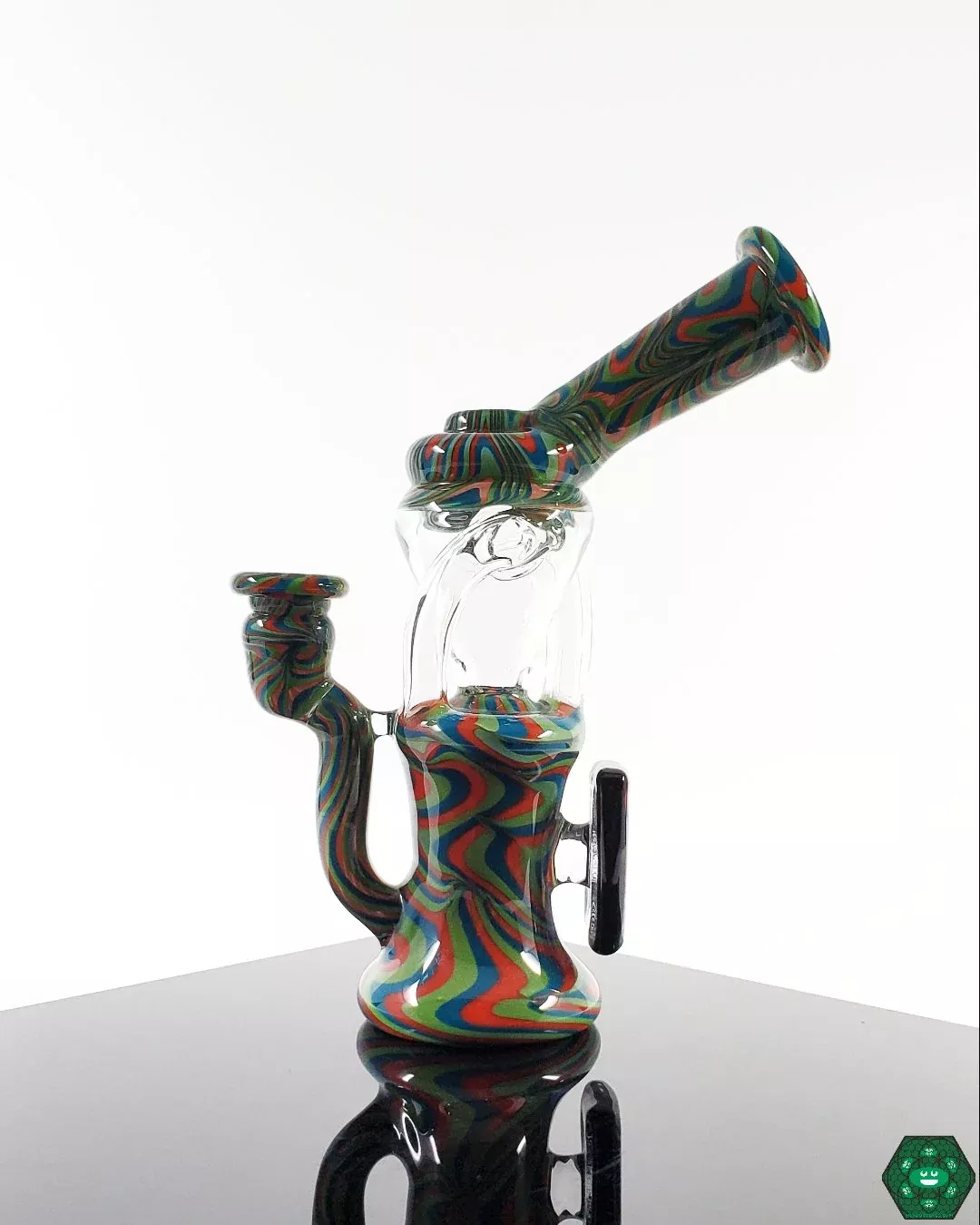 KSR Glass Wig-Wag Recycler – Unique Wig-Wag Design with 2-Hole Perc