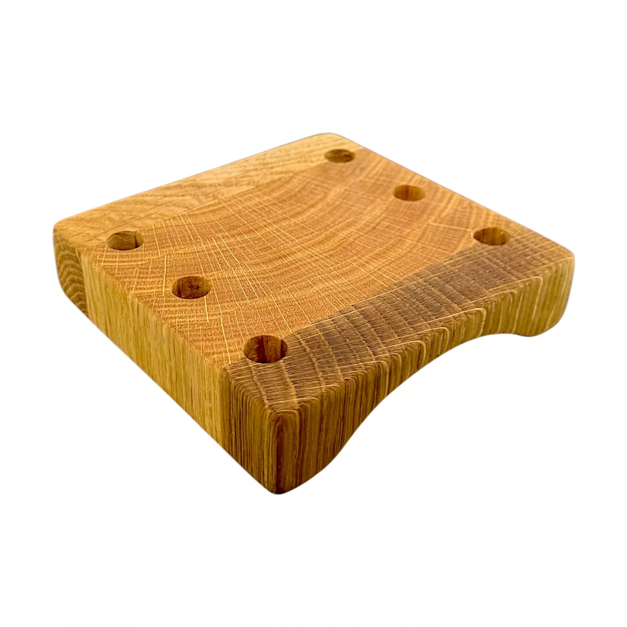Laminated Oak Wood 6 Hole Bong Bowl Display Stand Holder