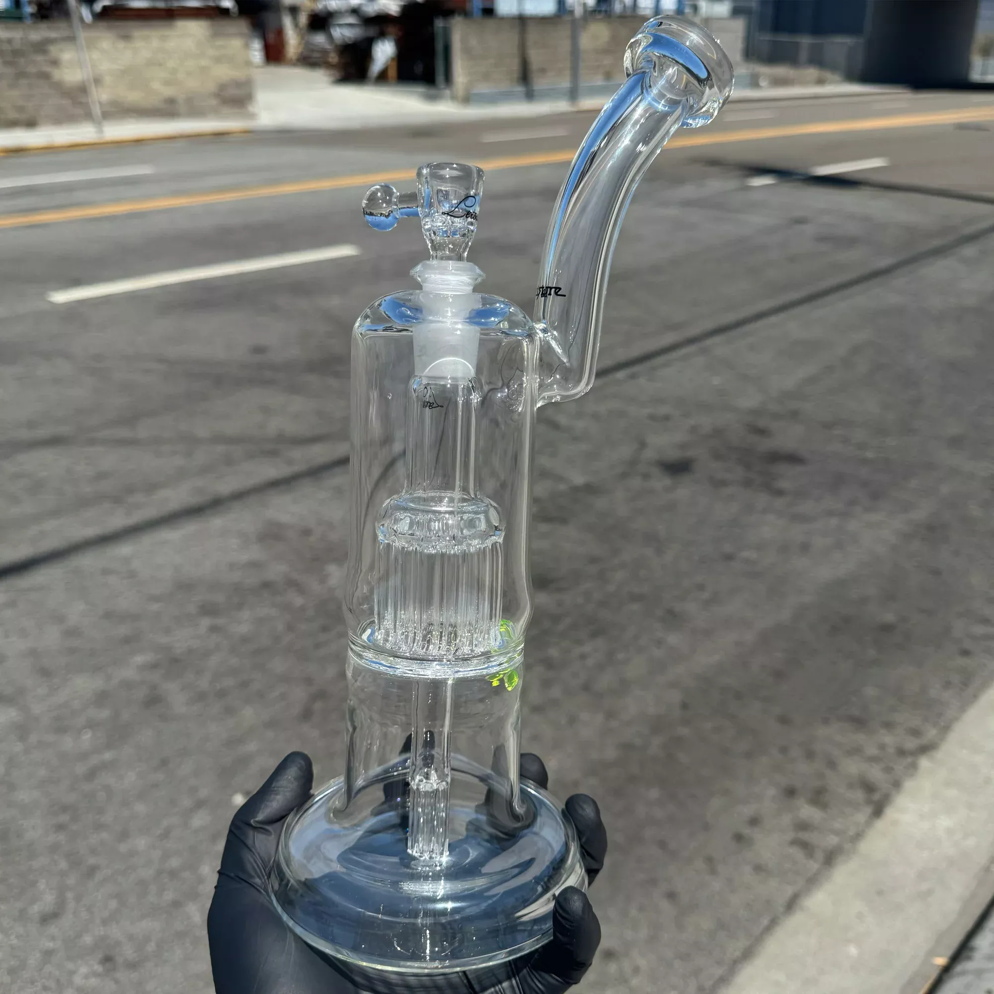 Leisure - Diffy 13 Arm Double Bubbler -Green Dots