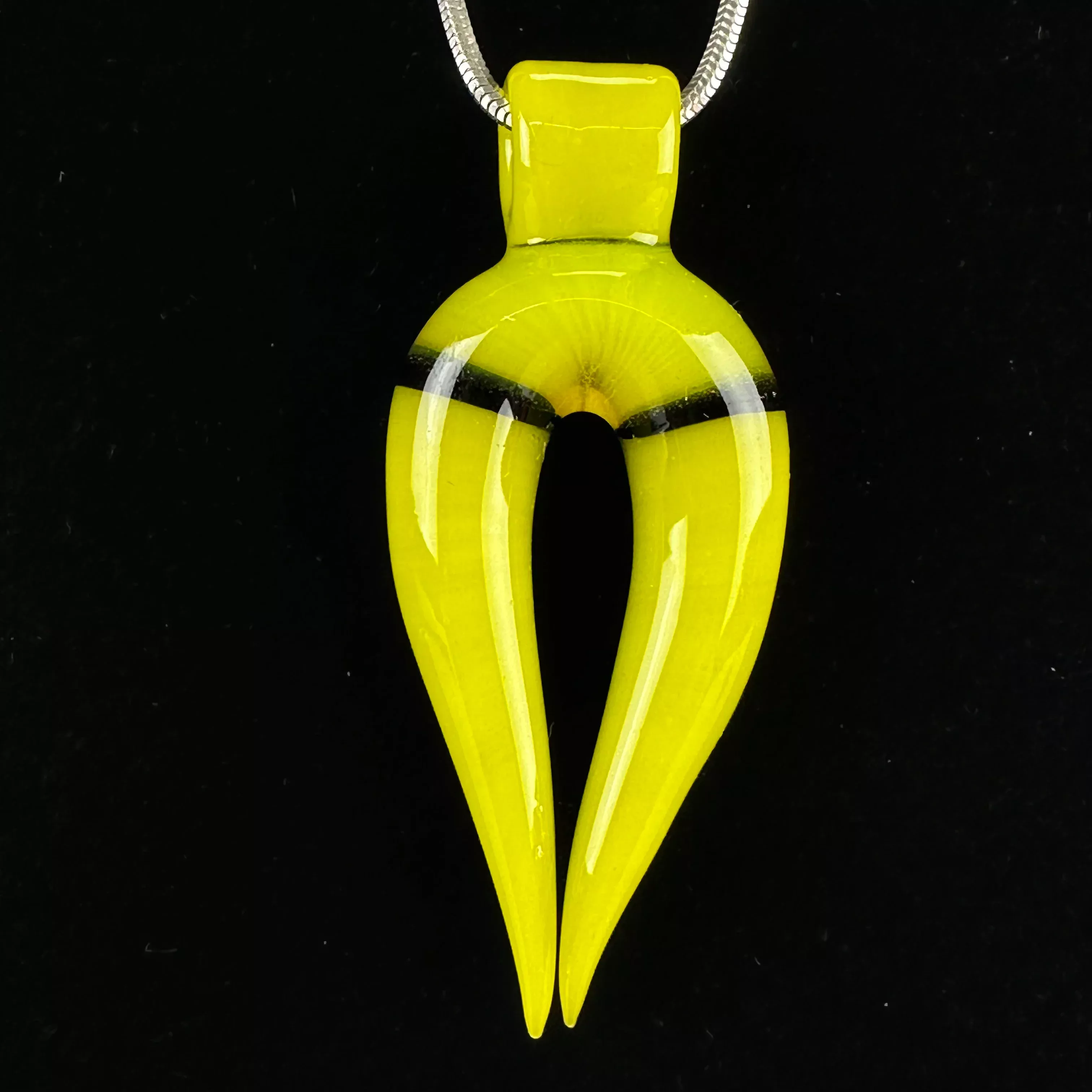 "Lemon Drop" Horn Pendant by Vigil Glass