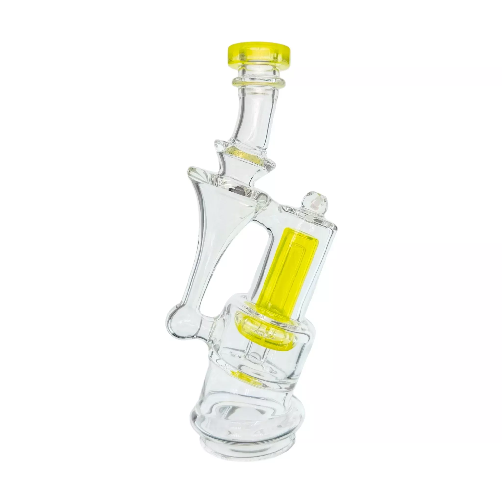 Lemon Drop Yellow RBR Recycler Glass Attachment For Puffco Peak And Peak Pro