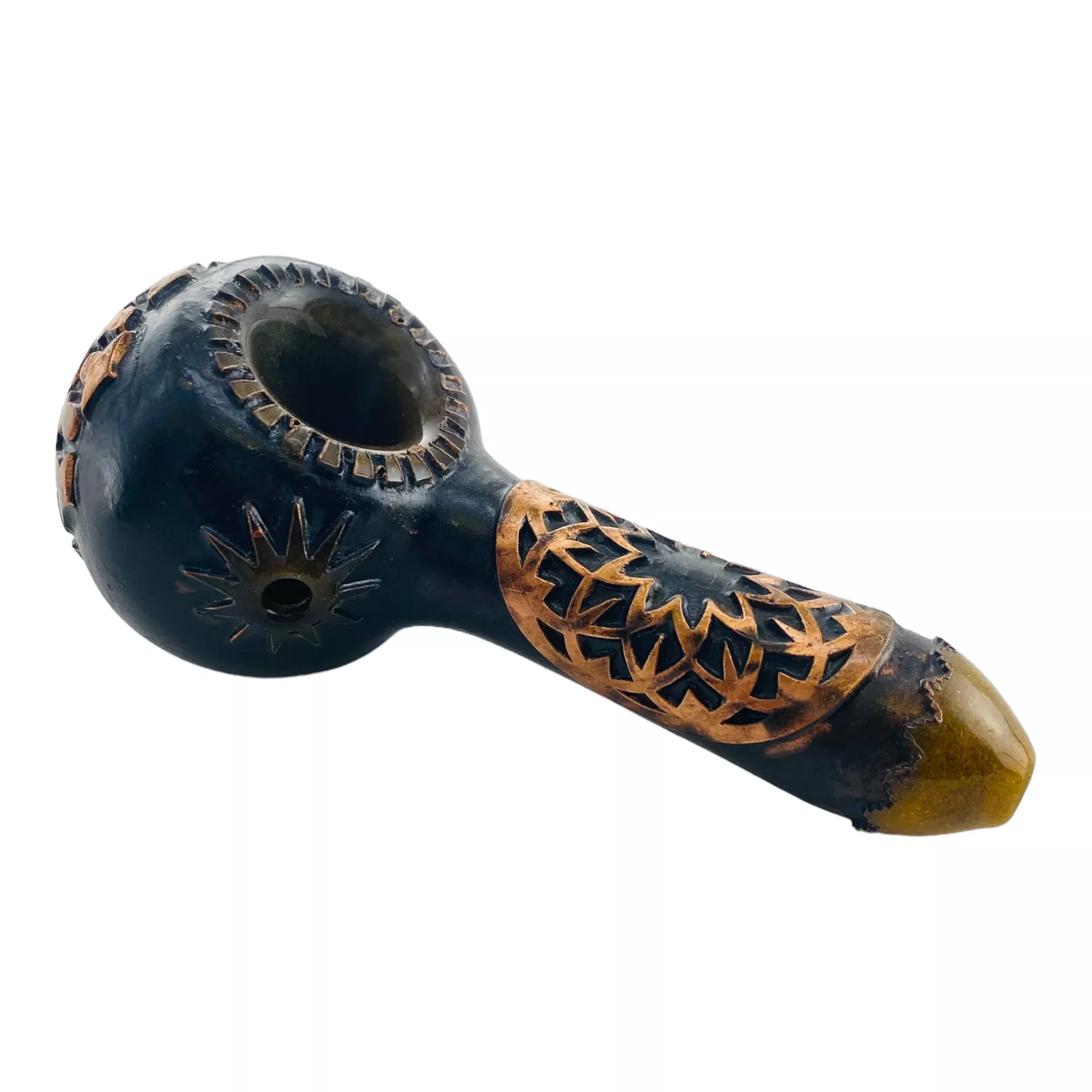 Liberty 503 Glass - Deep Sandblasted And Copper Electroformed Mandala Spoon
