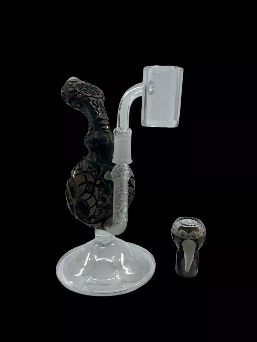 Liberty 503 Mini Sandblasted Disc Rig - Compact Glass Rig with Unique Design