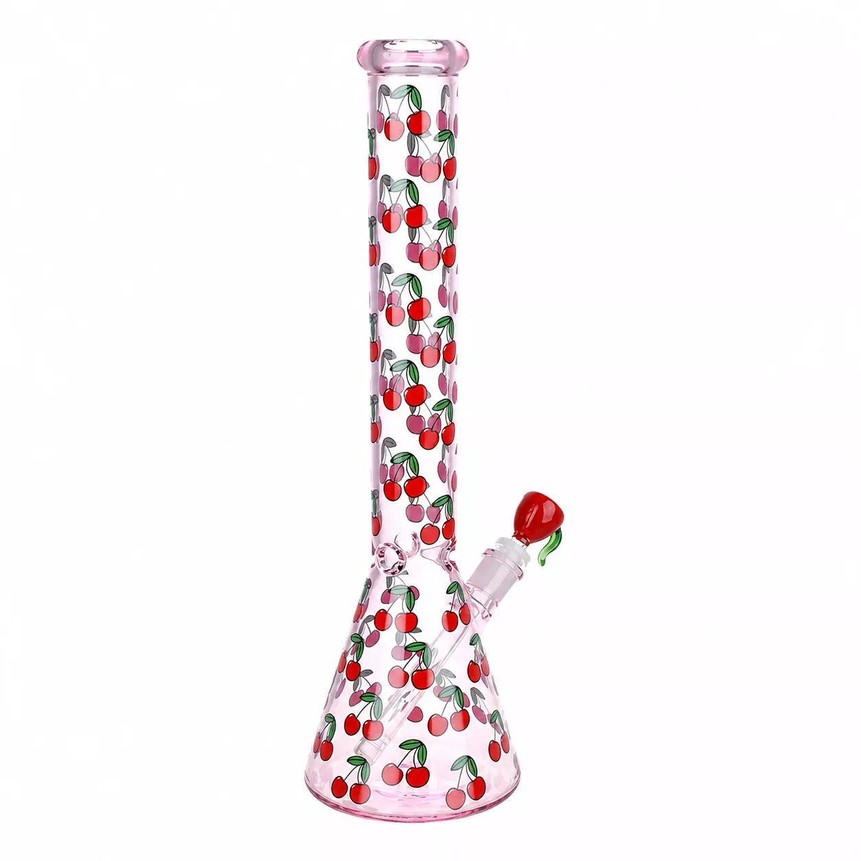 Life Is A Bowl Of Cherries 18" Beaker Glass Bong with Ice Catcher