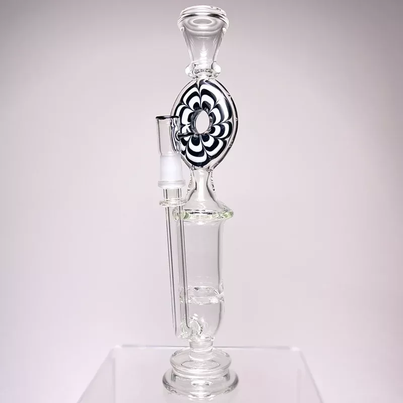 Lift Glass - Turbine Tube w / Dish - Black & White