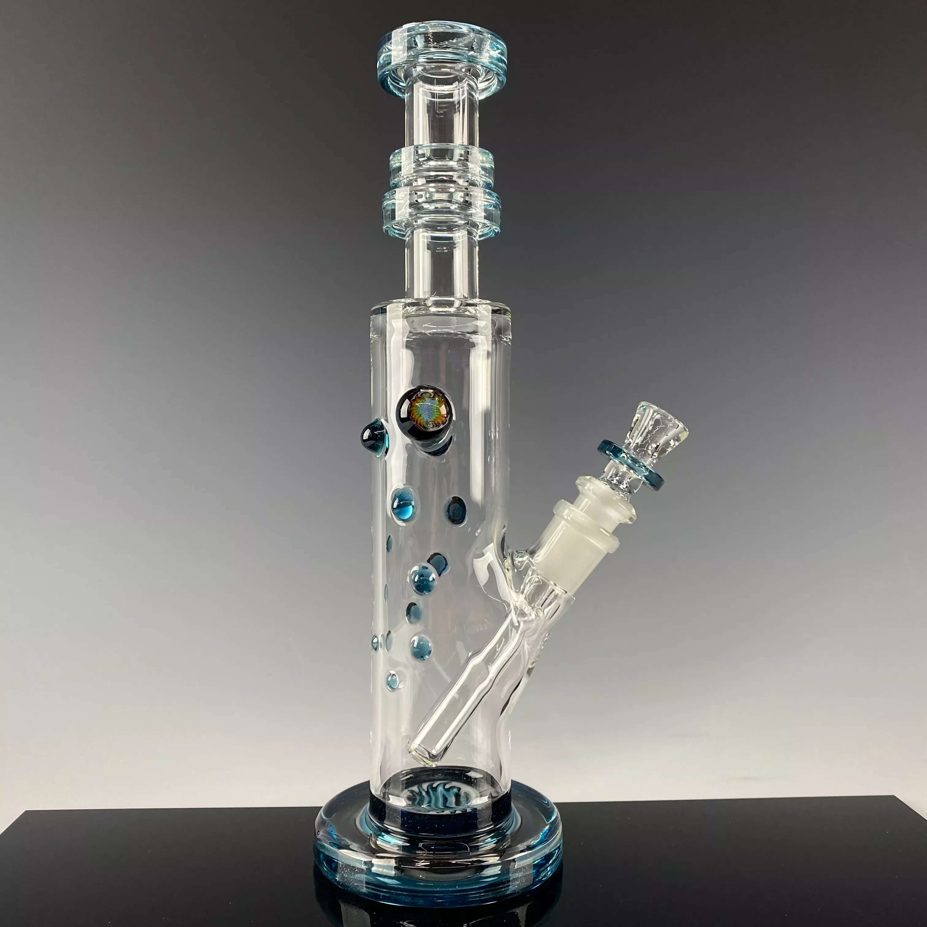"Light Blue" Accented Mini Tube by Hubbard Glass