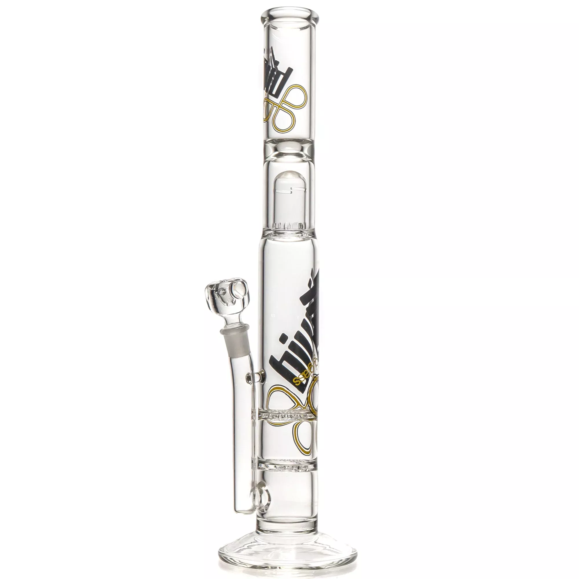 Liquid Sci - Straight Tube w / Jacuzzi Perc - Black & Yellow Label