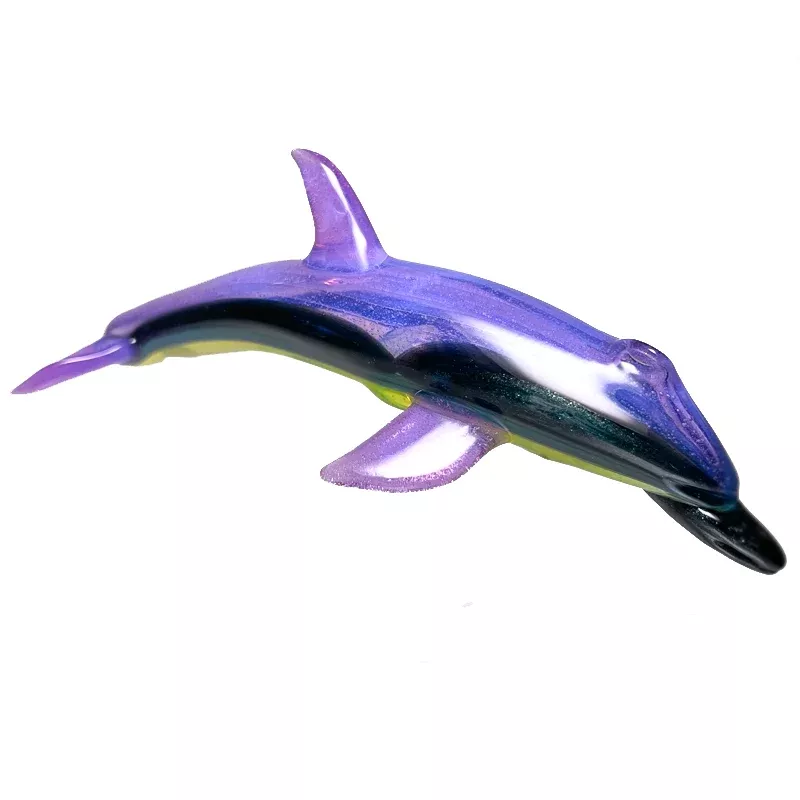 Mako Glass - Dolphin Dry Pipe - Sparkle Pink & Slyme