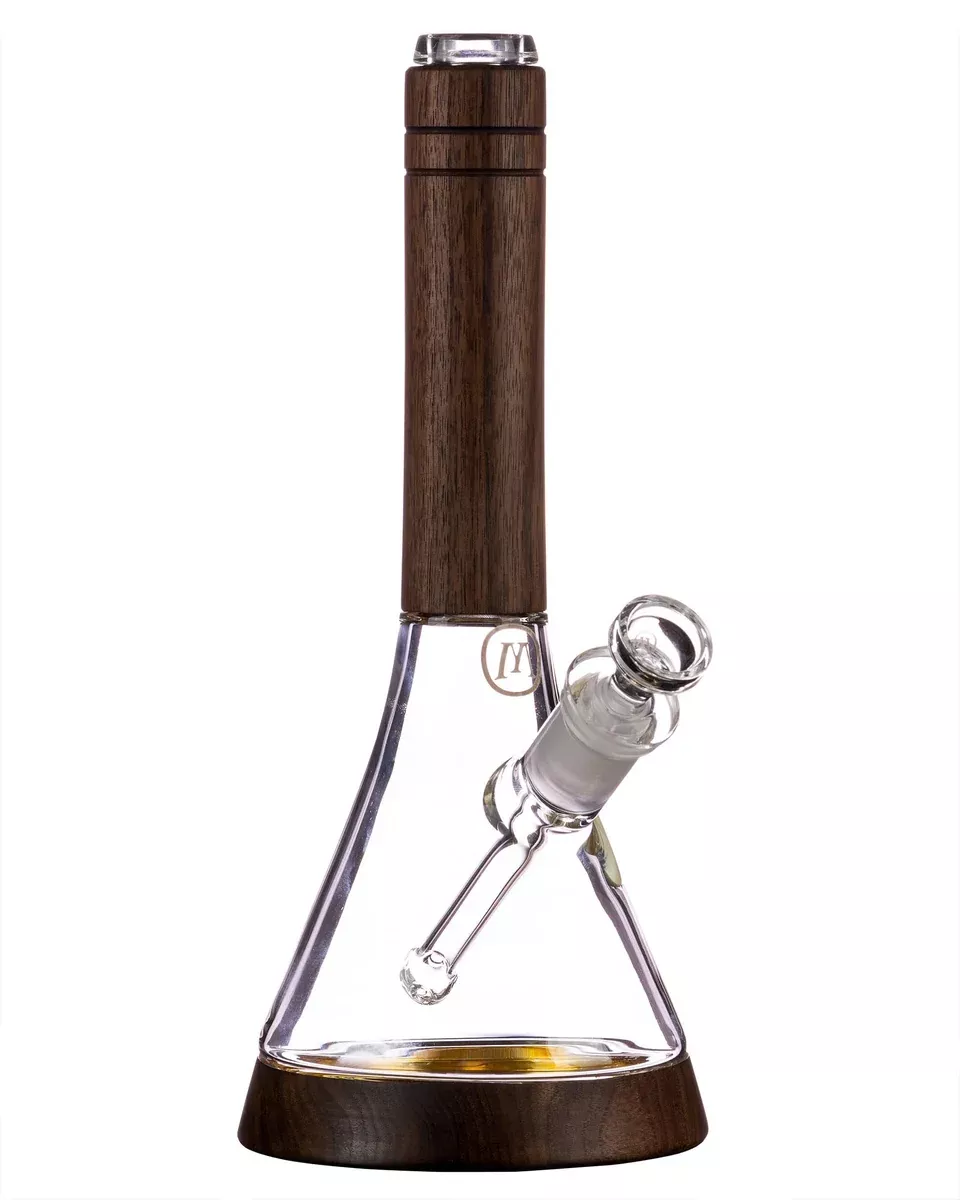 Marley Natural Walnut Wood Accented Beaker Water Pipe
