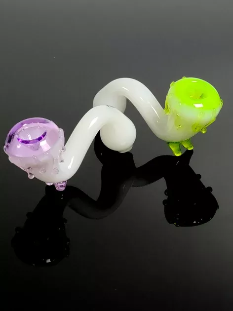 Mathematix white Sherlock pipe with colored slime drips