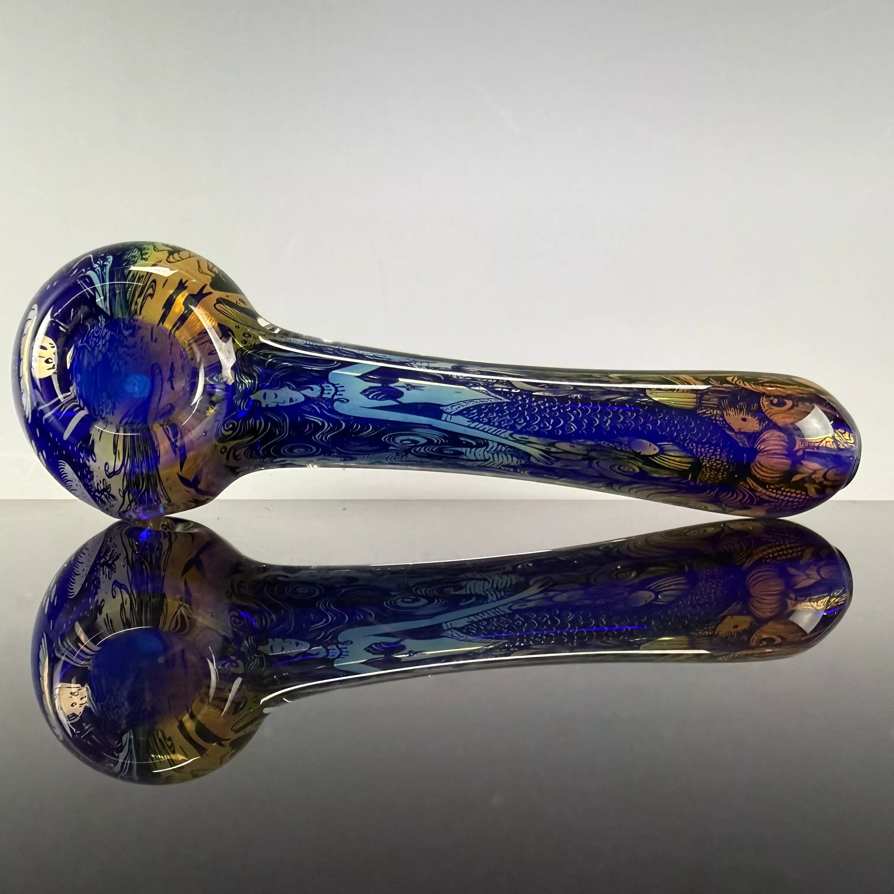 "Mermaid" Laser Etched Handpipe by Elevator Glass