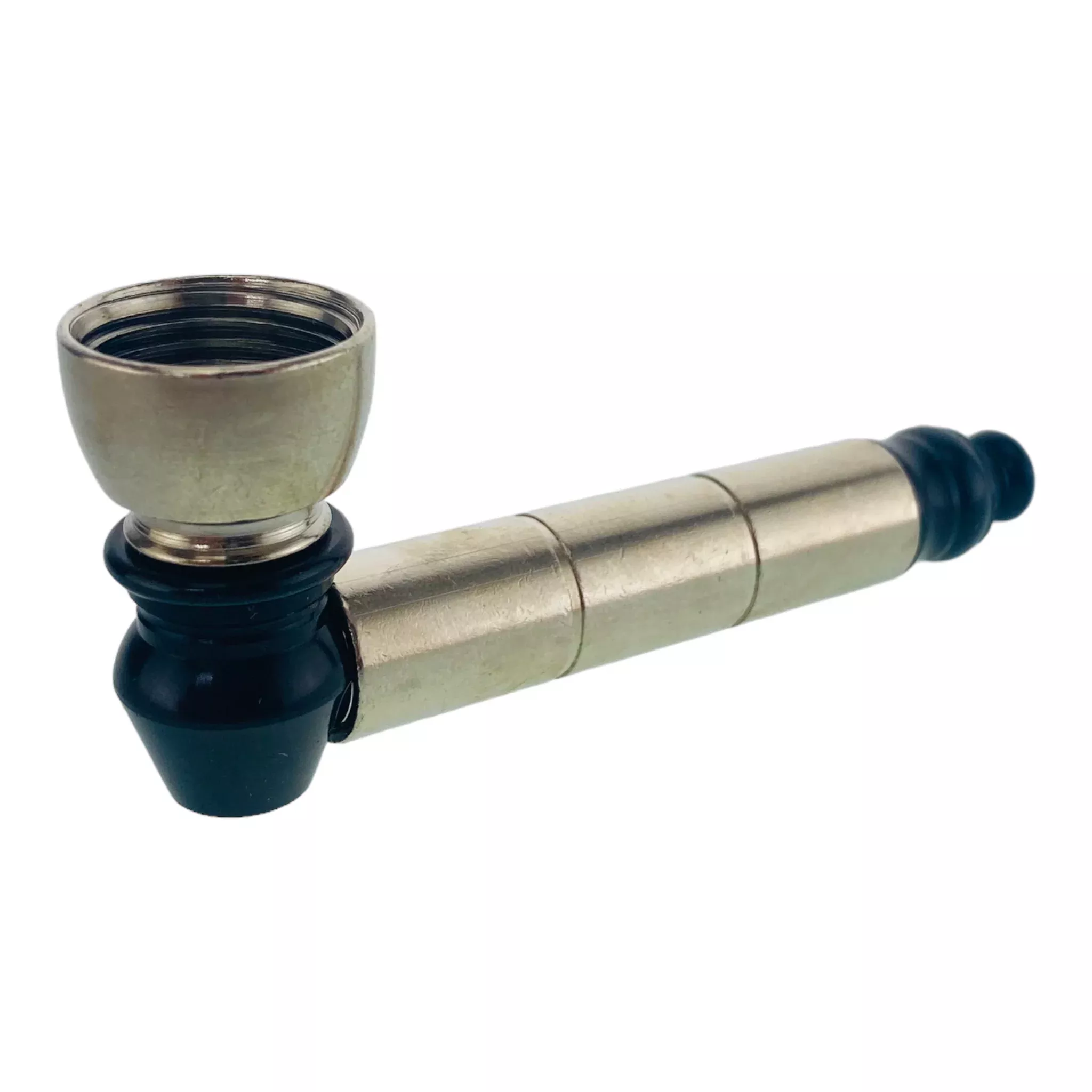 Metal Hand Pipes Black & Silver Basic Aluminum Metal Pipe With Small Chamber