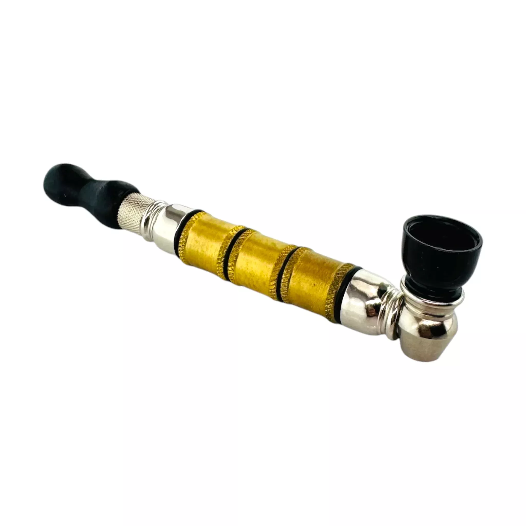 Metal Hand Pipes -Extended Brass Chamber Long Stem Aluminum And Wood Metal Pipe