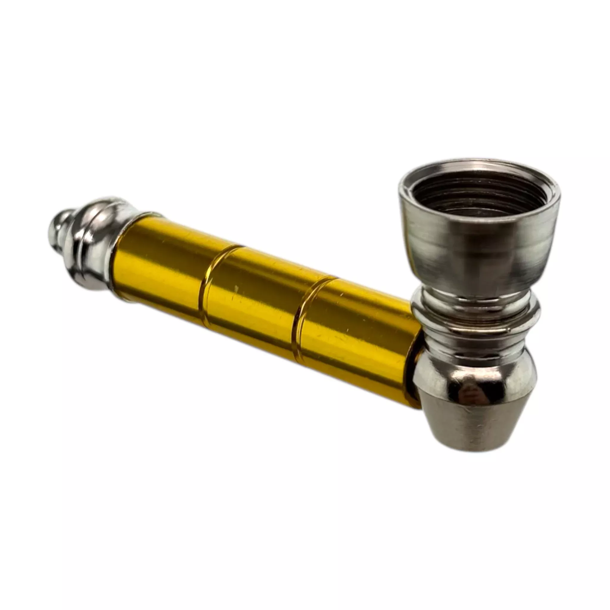 Metal Hand Pipes - Silver & Gold Basic Aluminum Metal Pipe With Small Chamber