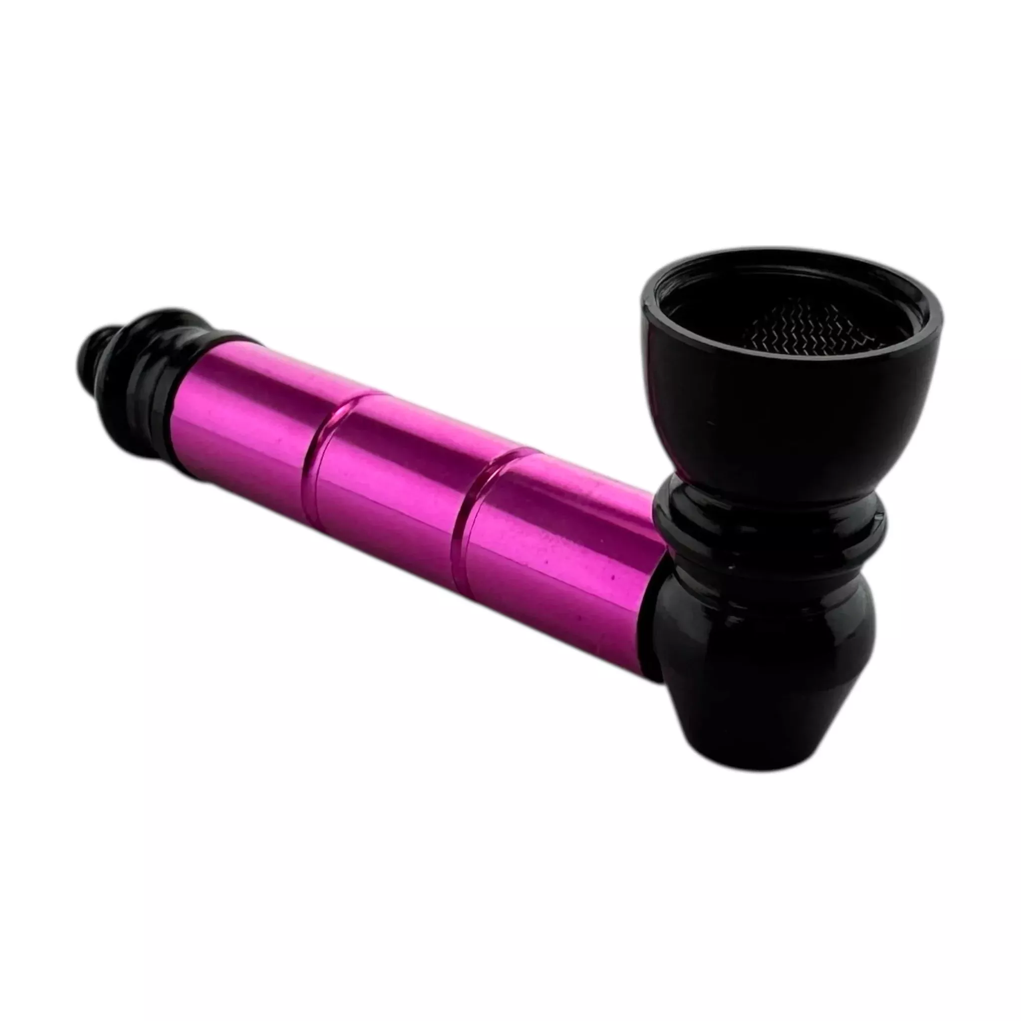 Metal Smoking Pipe Black And Pink Basic Aluminum Smoking Pipe