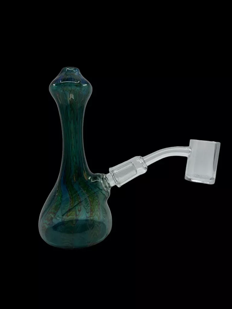 Micro Fumed Glass Beaker Bong with Color Accents