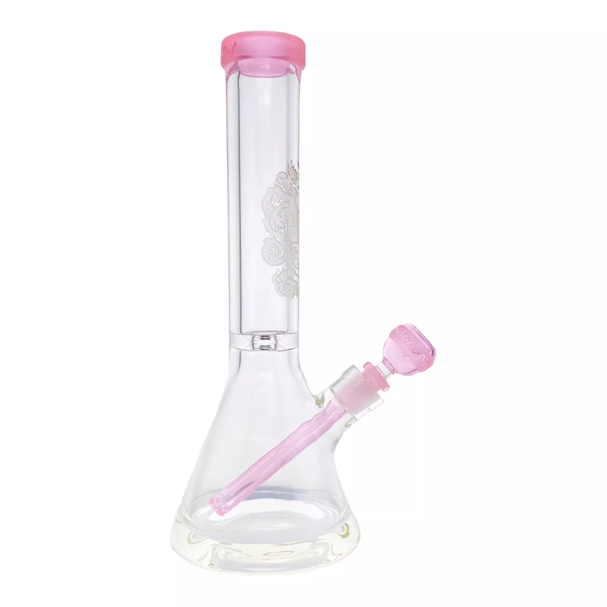 Milkyway Glass - 14 Inch Pink Coat Of Arms Glass Beaker Bong