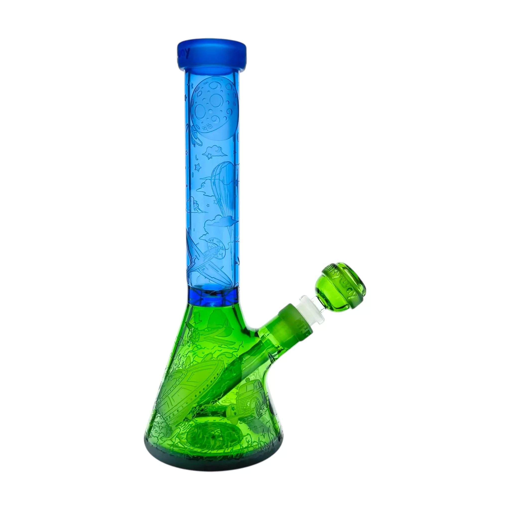 Milkyway Glass - Roswell 1947 10.5″ Beaker Bong - Blue And Green