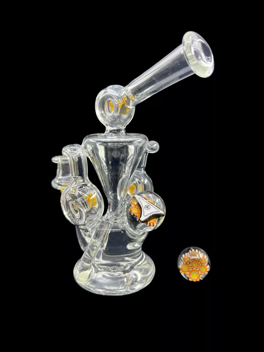 Millennium Glass DNB Recycler with Marble | Premium Handcrafted Recycler Glass Pipe