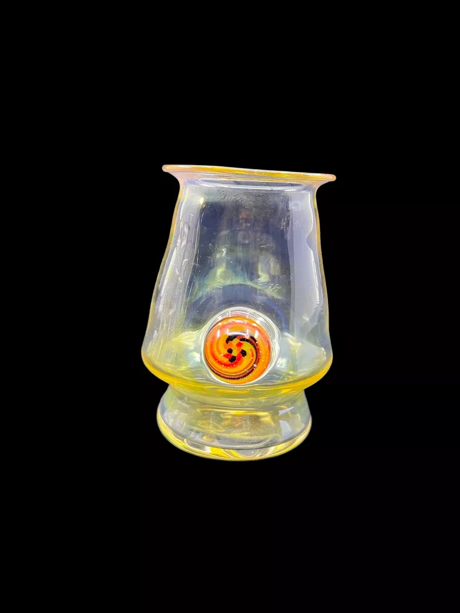 Millennium Glass Fumed Cup with Millie | Handcrafted Glassware with Unique Detailing