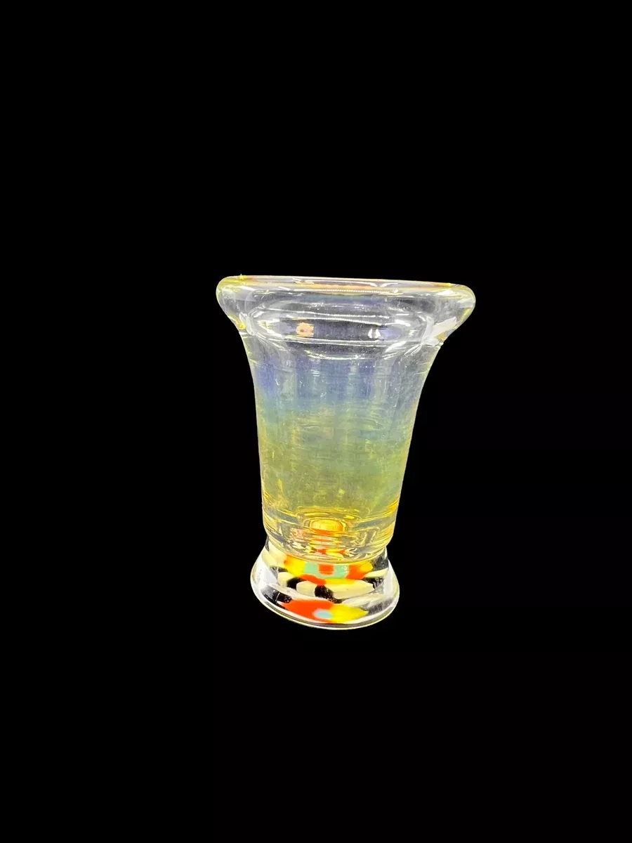 Millennium Glass Fumed Shot Glass with Millie #4 | Handcrafted Artistic Glass Shot Glass