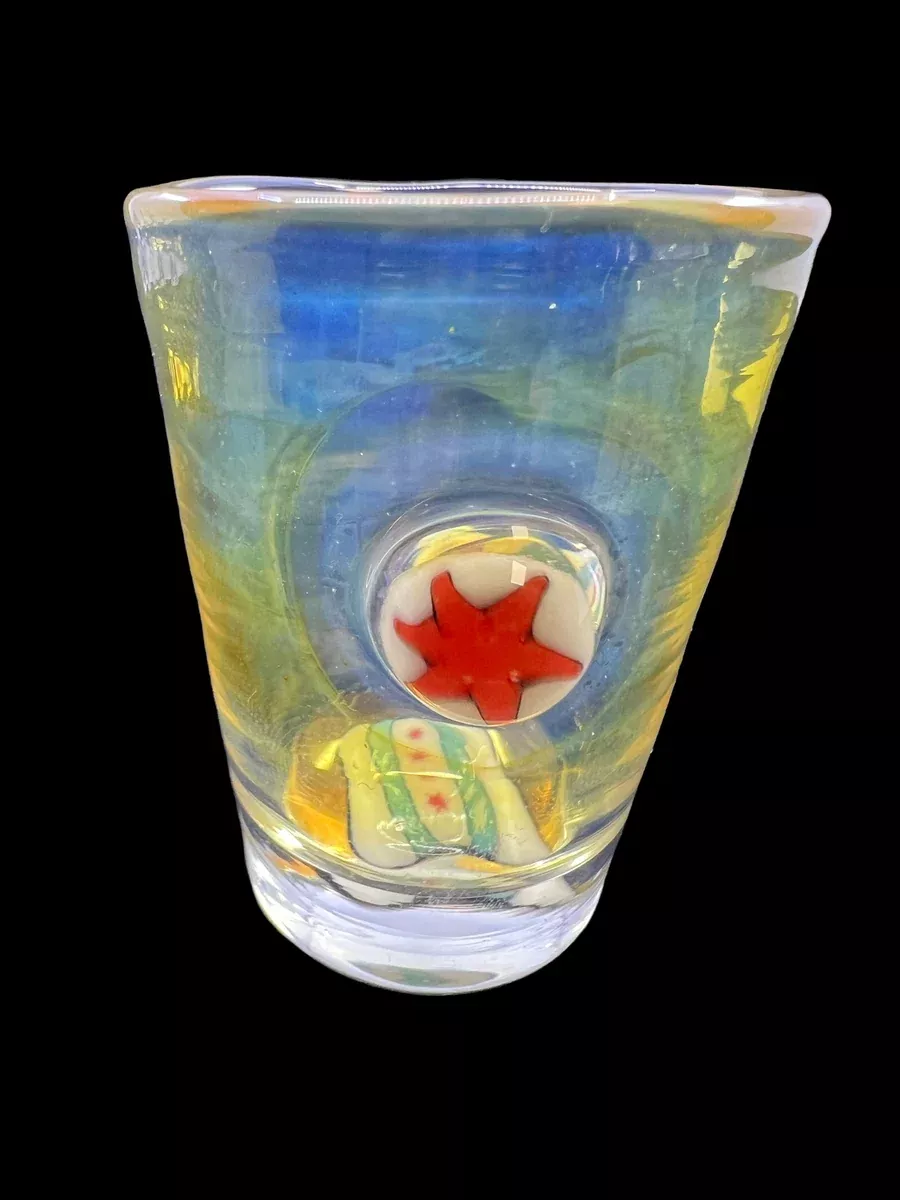 Millennium Glass Fumed Shot Glass with Millie #6 | Artistic Glassware for Collectors