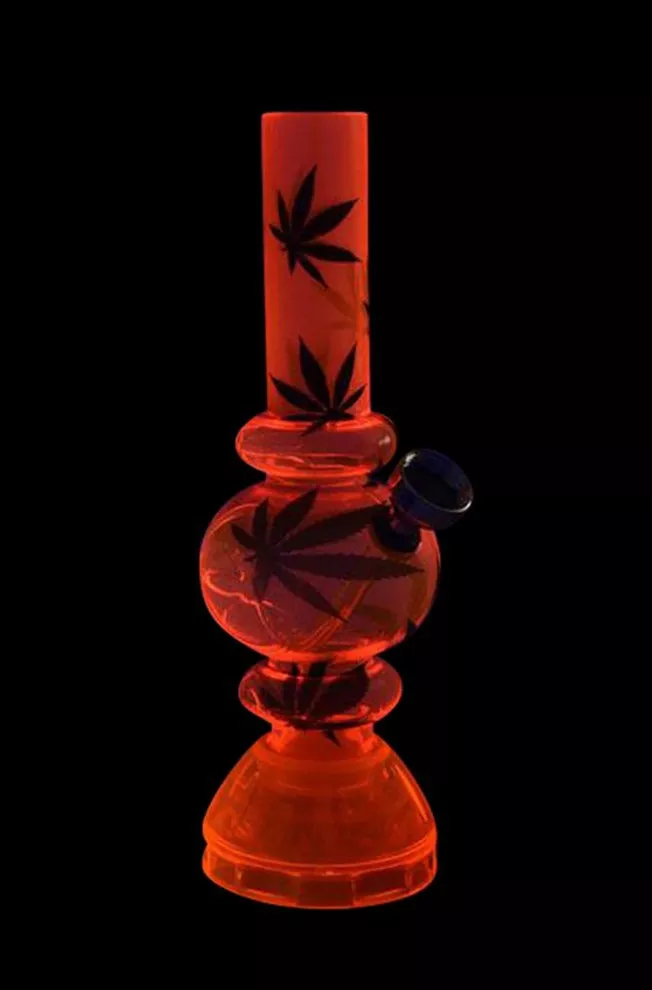 Mini Acrylic Bubble Bong with Grinder Base