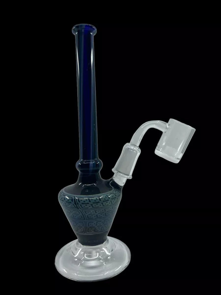 Mini Aztec Vase Beaker Bong - 14mm Male Joint - Handcrafted Glass Water Pipe