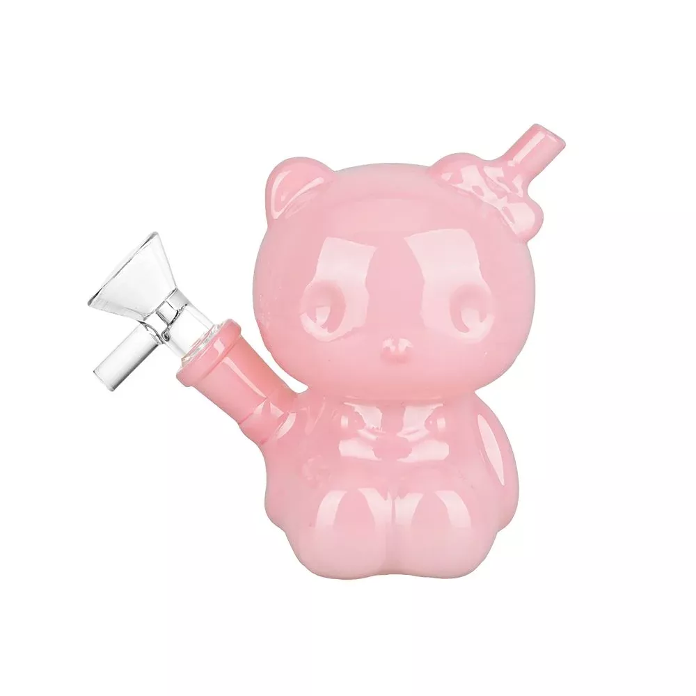 MIni Cute Kitty Glass Bong – Straw Mouthpiece