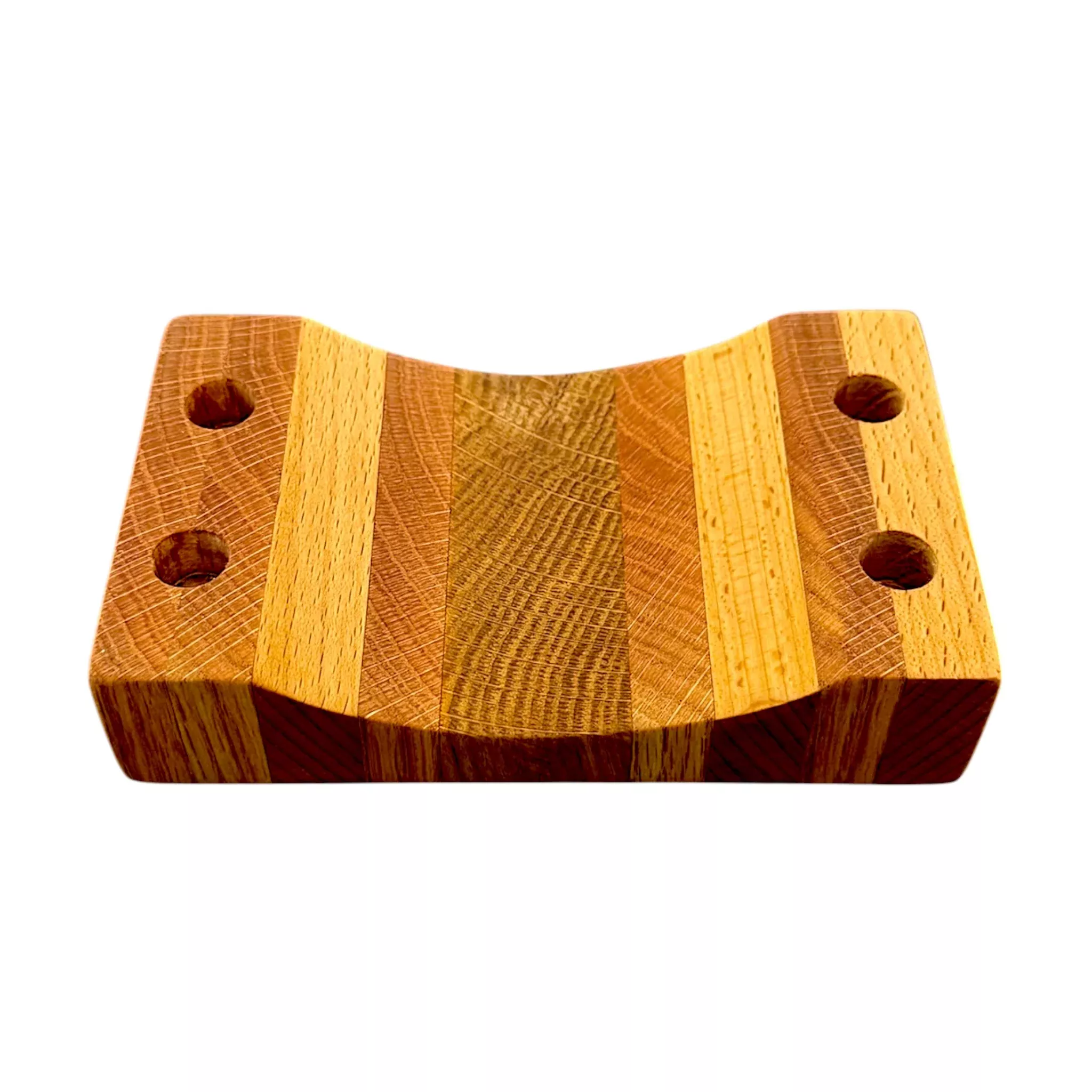 Mini Finger Board Half Pipe Laminated Wood 4 Hole Bong Bowl Display Stand Holder