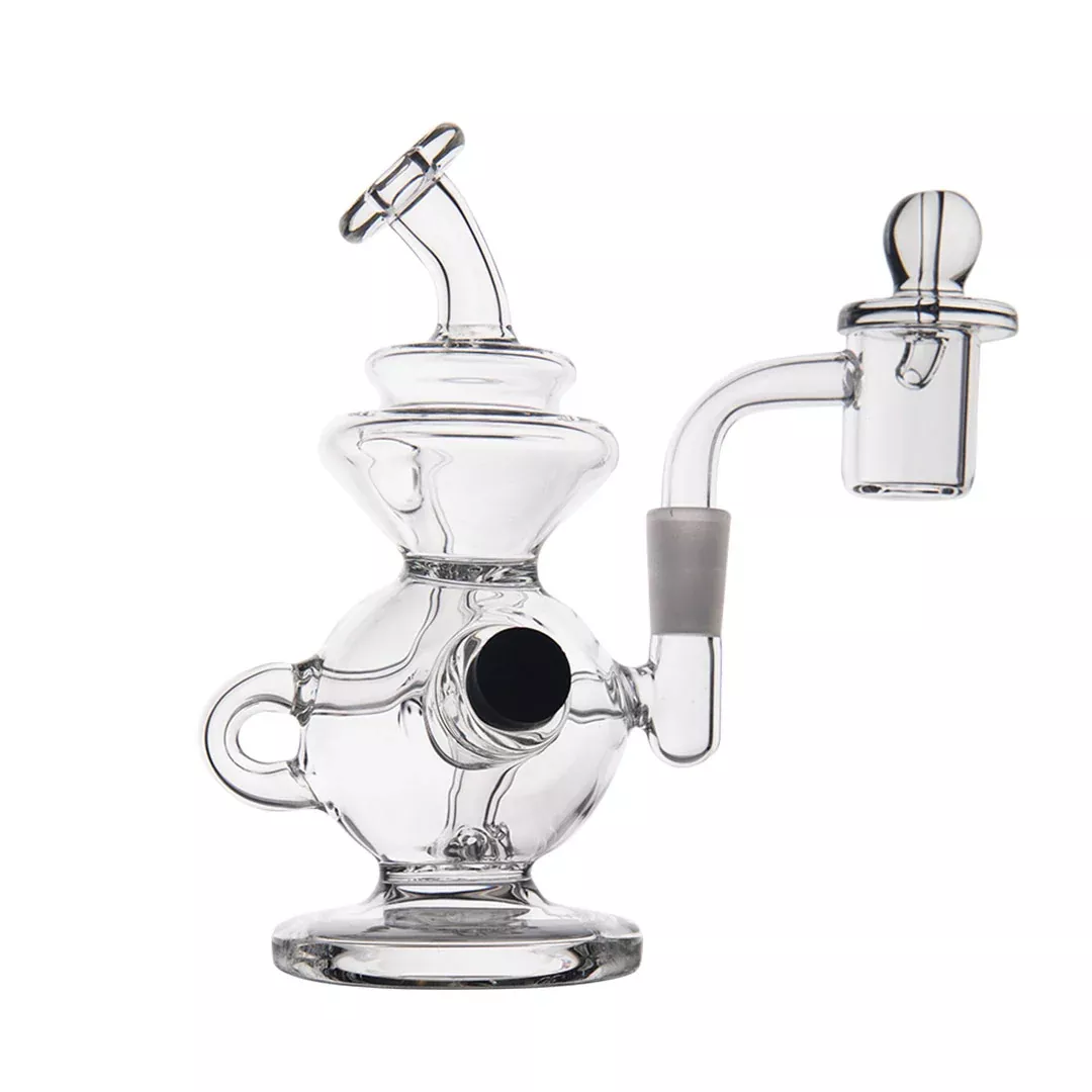Mini Glass Recycler Dab Rig with Storage Jar