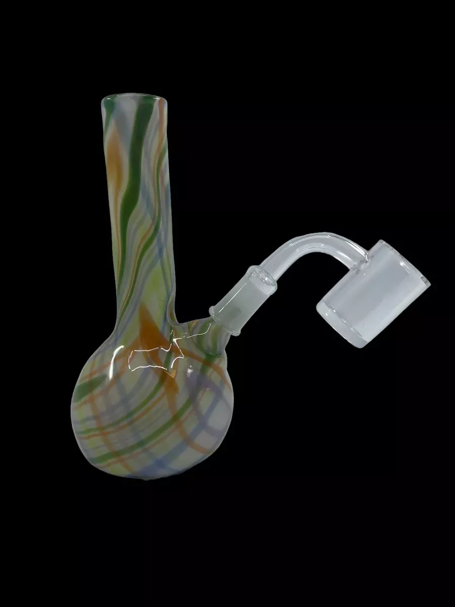 Mini Multi-Colored Linework Beaker Bong - 10mm Male Joint