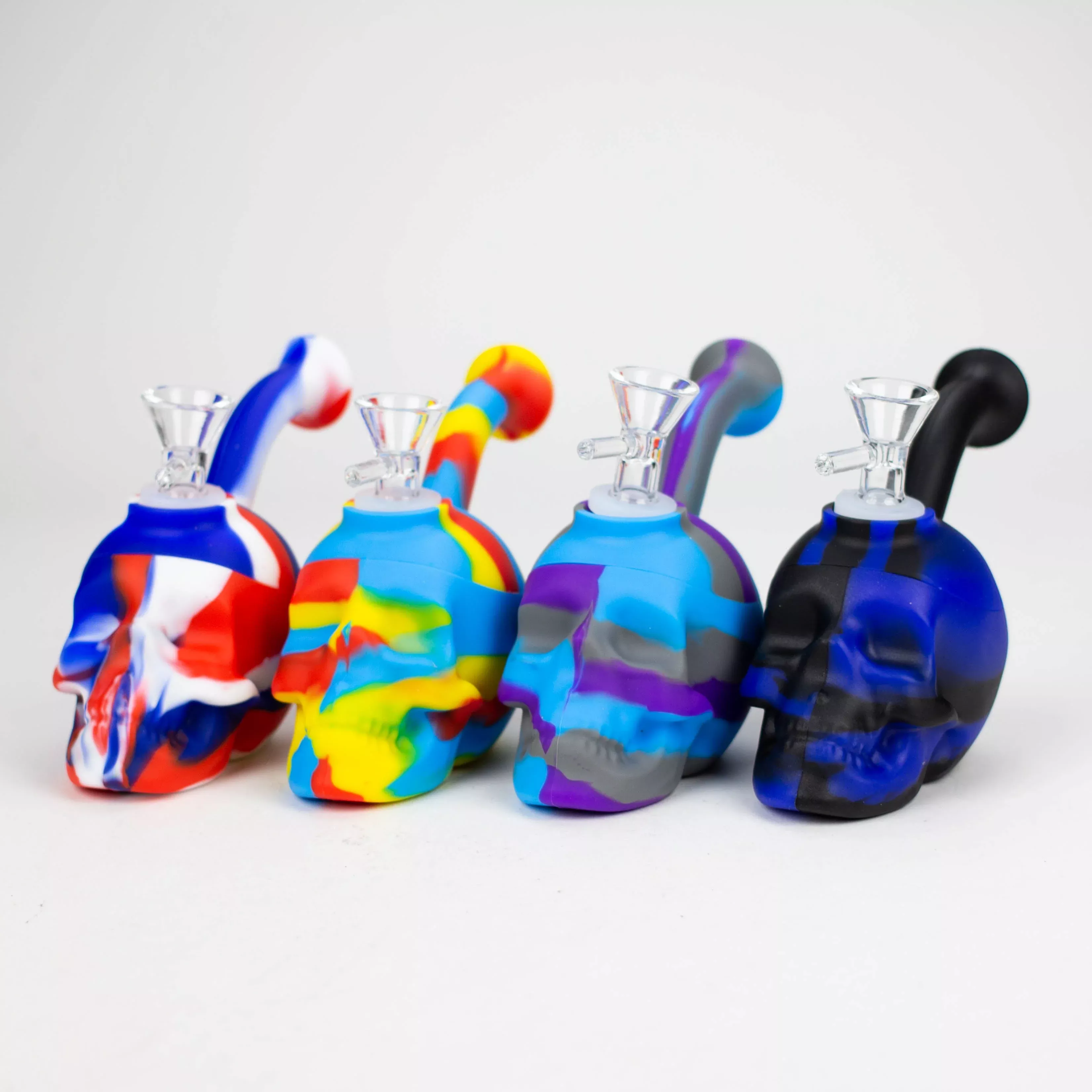 Mini Multi Colored Skull Bubbler