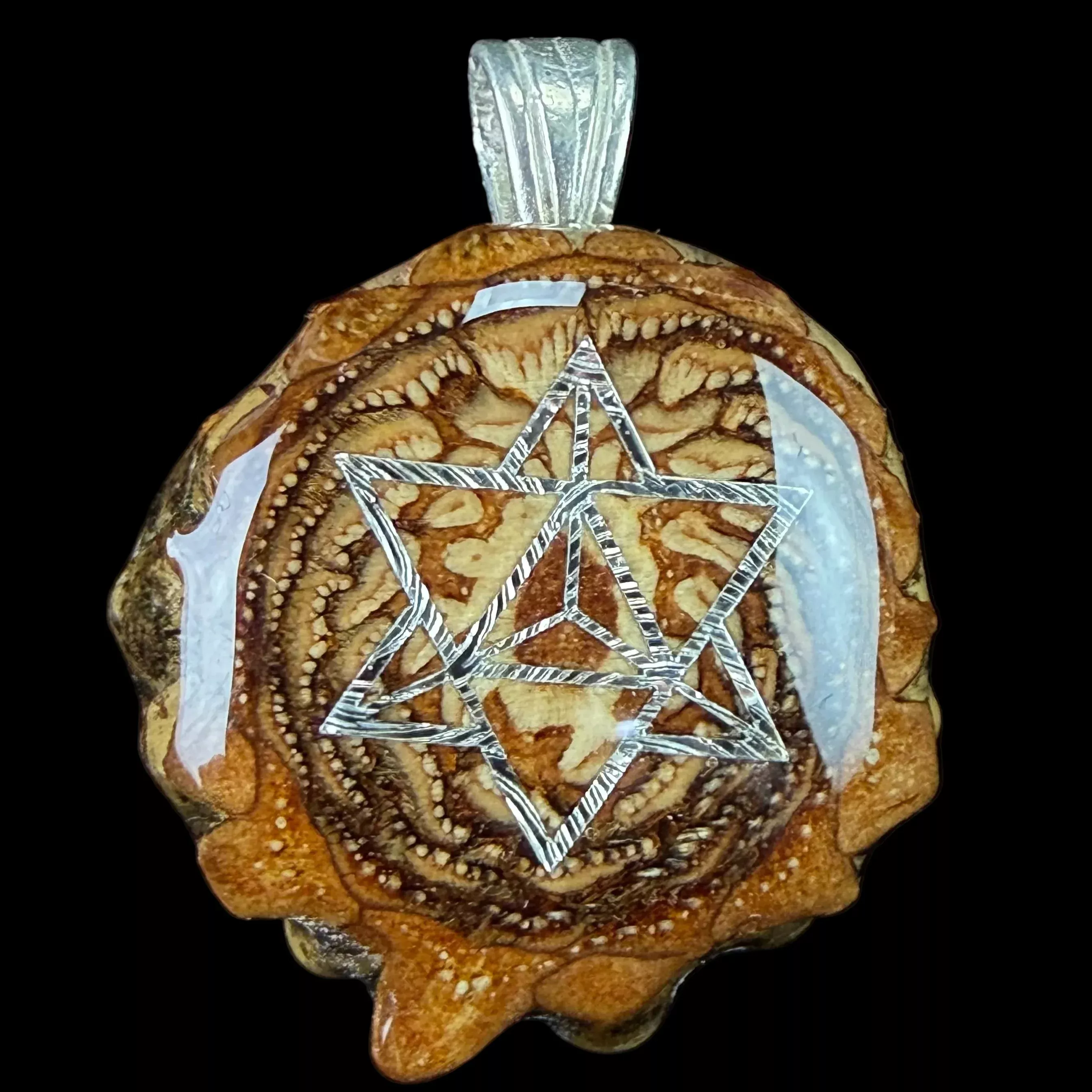 *Mini* Natural W/ Silver Merkaba Pendant by Third Eye Pinecones