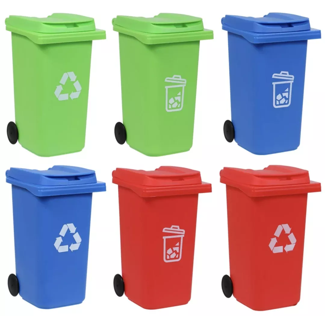 Mini Q-Tip Trash Bin – Compact Cotton Swab Holder in Assorted Colors