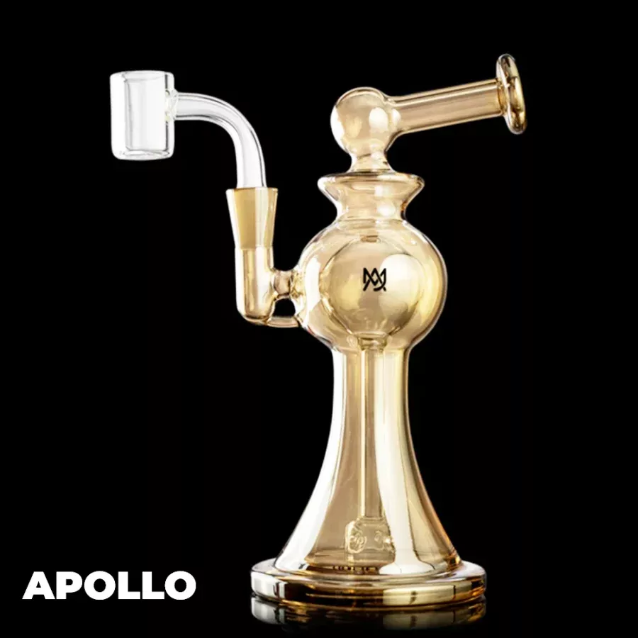 MJ Arsenal Gold Apollo Mini Dab Rig | Premium Compact Glass Rig for Concentrates