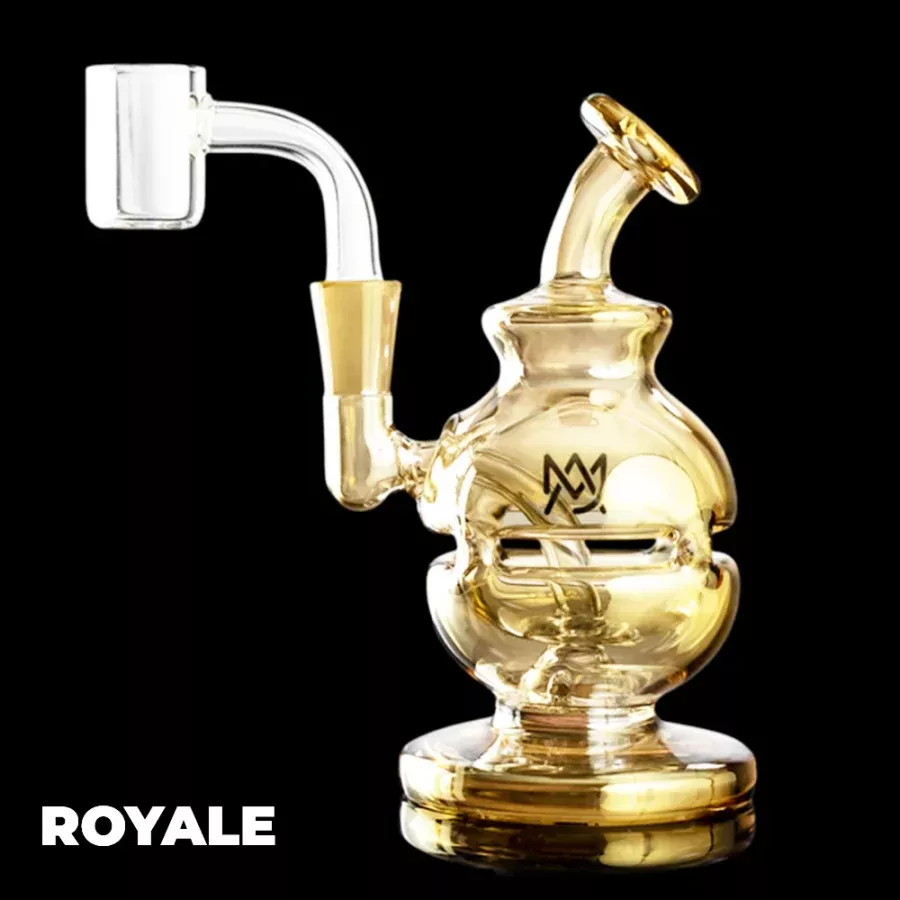 MJ Arsenal Gold Royale Mini Dab Rig | Compact & Stylish Glass Dab Rig for Smooth Concentrate Hits