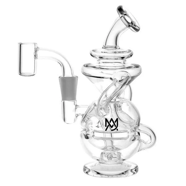 MJ Arsenal Infinity Mini Dab Rig – Compact Glass Recycler with Quartz Banger, Carb Cap & Dab Tool