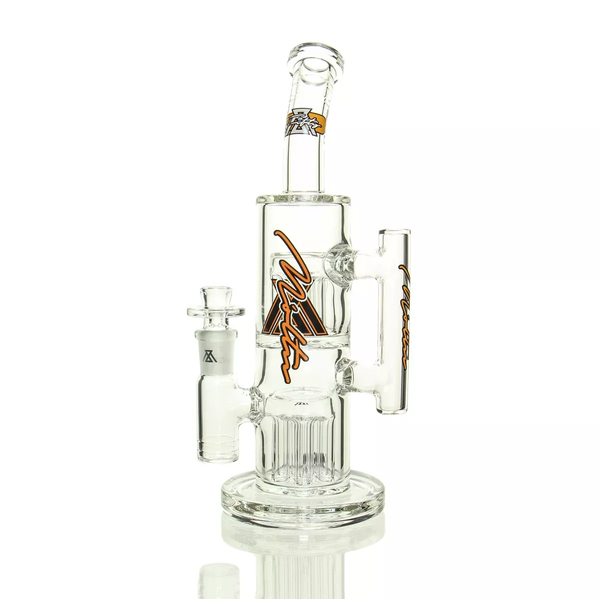Moltn Glass - 50mm Double Tree Perc - Orange
